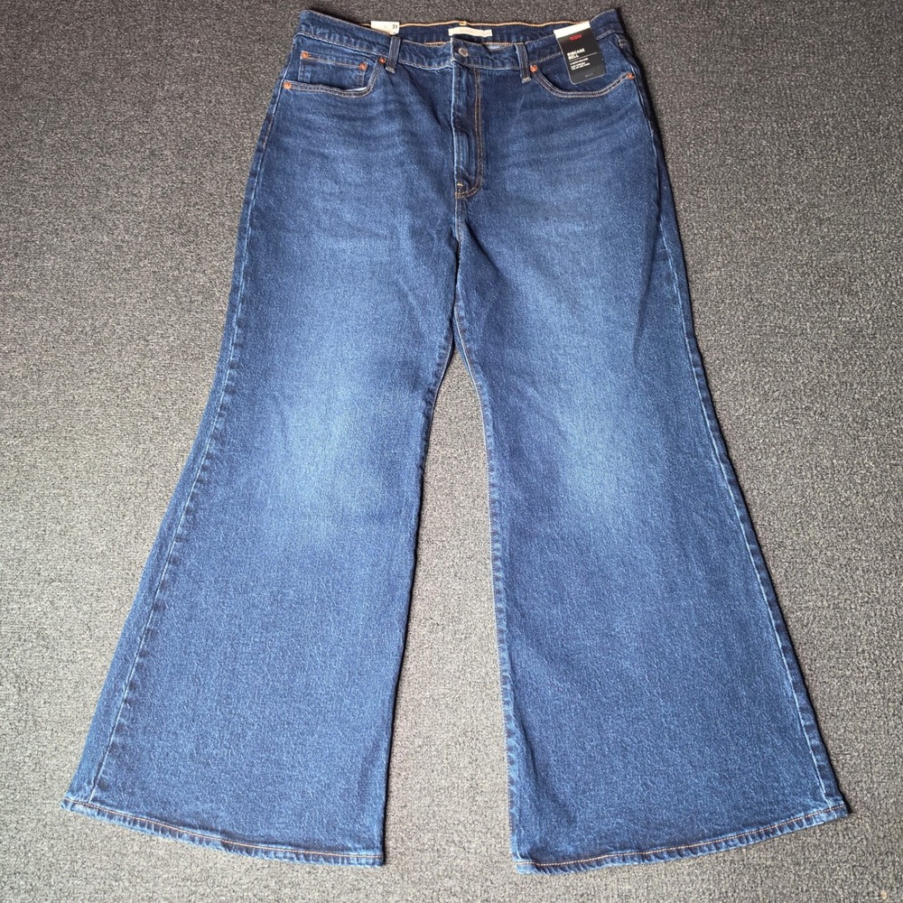 Levis Premium Ribcage Bell Jeans Womens 34x30 Super High Rise Flare Leg Boho NEW